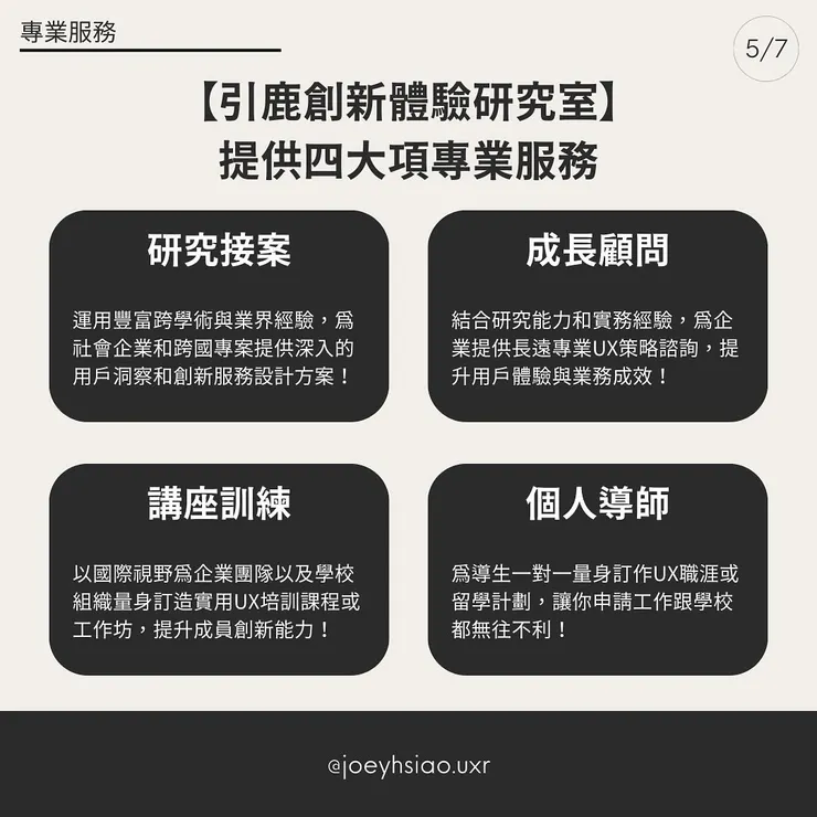 （圖片來源：UX 引路人 Joey Instagram）