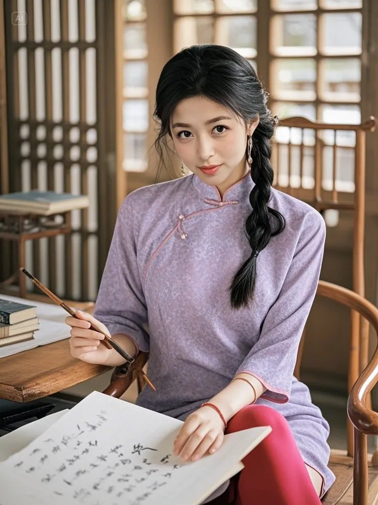 舞筆弄墨的女子