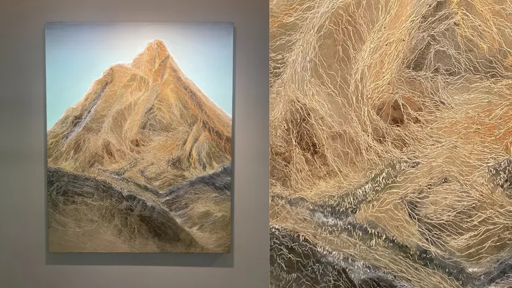 〈(山)擎天〉，162x130cm，油彩/蔴布，2015