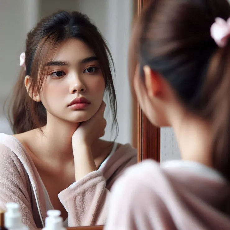 示意圖：照顧壞情緒的技巧之一：好好體驗壞情緒，體驗其中的感受，檢視情緒背後的信念，就像照鏡子那樣，觀察自己的情緒和信念。(圖片來源：Copilot AI 生成圖)