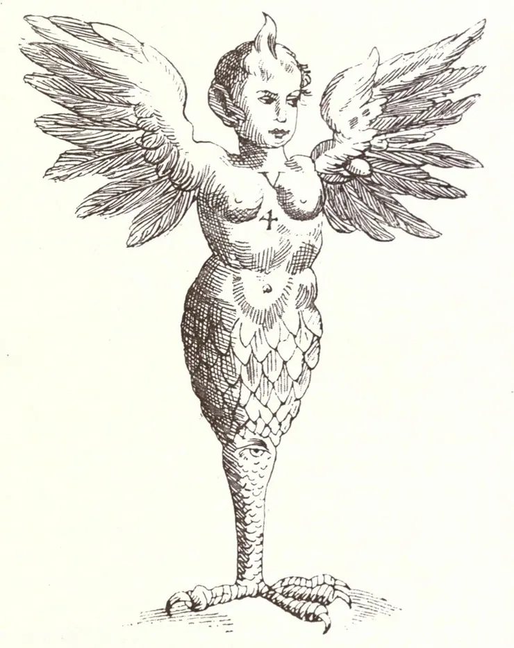 約翰·阿什頓（John Ashton）的《好奇生物》中繪畫的拉文納怪物，1890年。