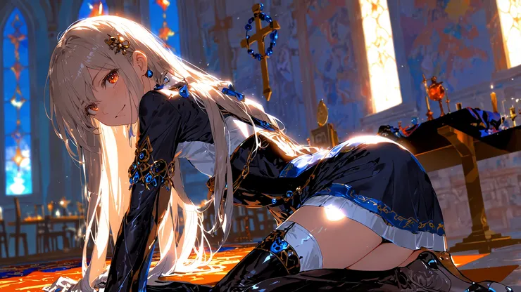 络綸雙手撐在地上......