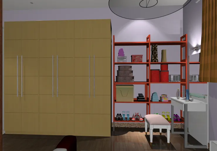 她的衣櫃也很大。