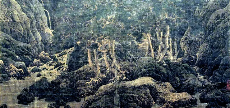 (宋)李唐《萬壑松風圖》局部