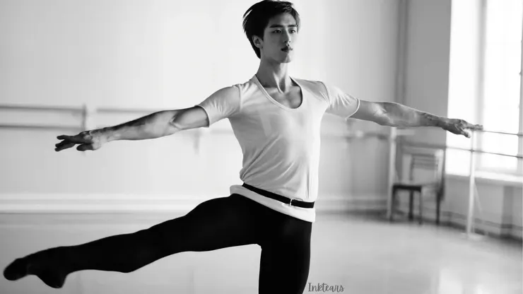 練舞中的肖揚（身體用的是Nureyev 照片）