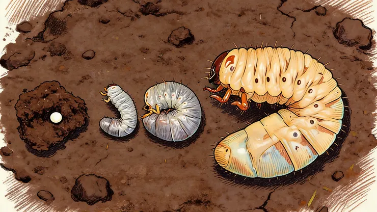 不同階段的幼蟲體型差異甚大