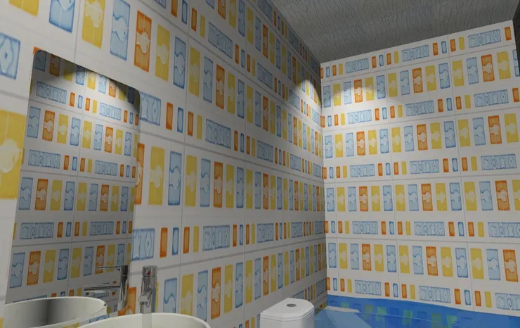 我真的很不喜歡一味白色的洗手間，這些磁磚也不會太花俏，很適合。