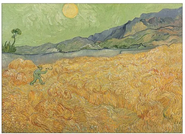 文森梵谷,《麥田與收割者》,1889 年