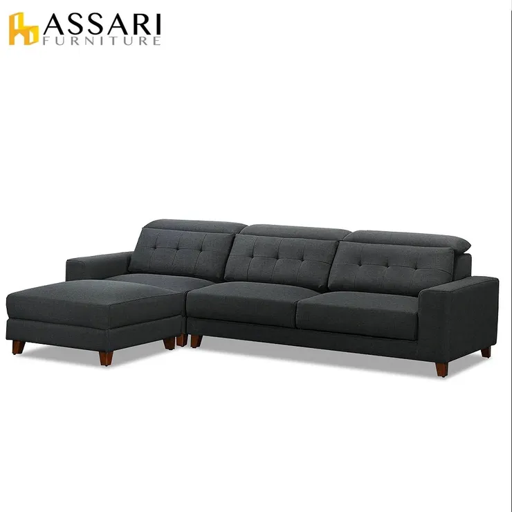 ASSARI-艾德蒙大L型貓抓皮沙發