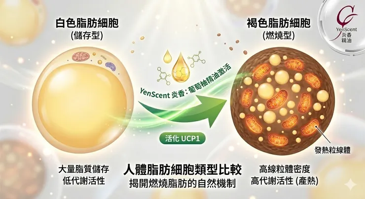 YenScent 炎香複方精油如何激活褐色脂肪細胞，啟動身體代謝機制