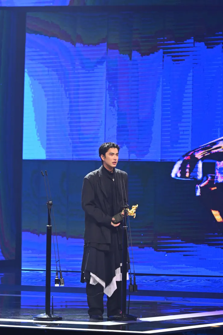 第 62 屆金馬獎頒獎典禮，最佳男配角曾敬驊。／影像提供：台北金馬影展執行委員會