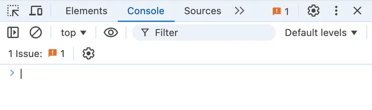 點選 > 附近，可以看見閃爍的游標，這樣就成功打開了Console。