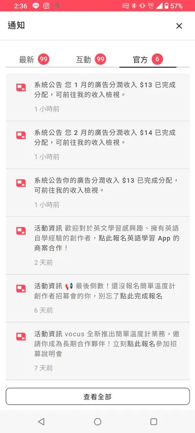 我的廣告收入終於來了！！