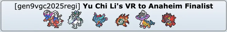 Yu Chi Li's Victory Road to Anaheim #2 亞軍隊伍