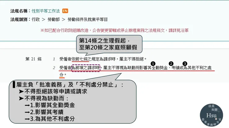 性別平等工作法第21條