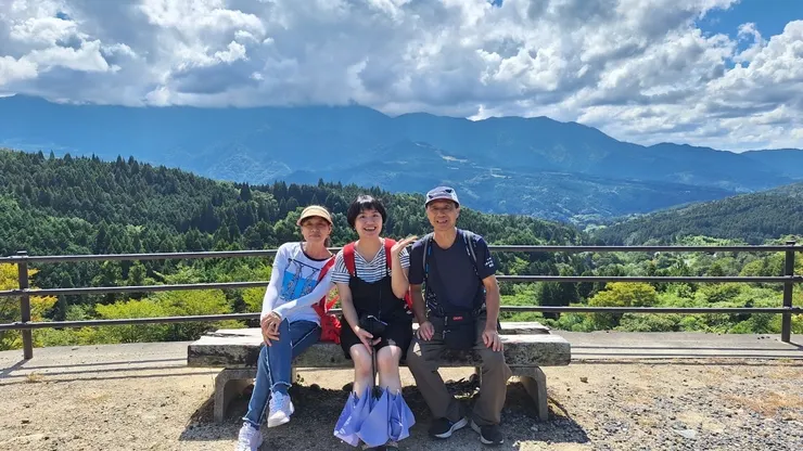 馬籠宿展望台，標高2,192公尺，從展望台上可遠望惠那山壯麗的山巒