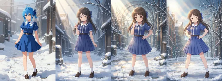 從左到右分別為：原生 Z-Image-Turbo、Steps 1,000、Steps 2,000、Steps 3,000