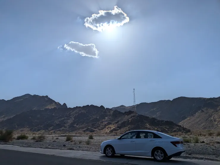 旅程的終點，Photo: Zora @ Route 8285 in Wadi Al Fora'a (July 8, 2025)