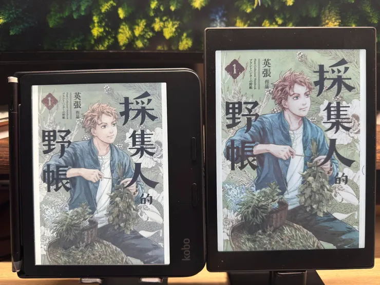 左：Kobo Libra Colour 7” 右：Boox Tab Mini C 7.8”