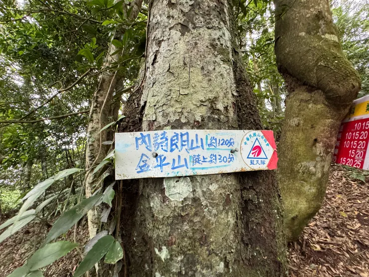 內詩朗山往左,不取。往右續行金平山。