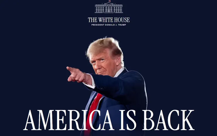 非AI圖，他真的在白宮首頁放這張。