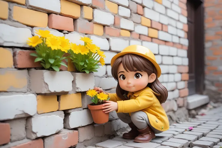 收成縫隙裡的花