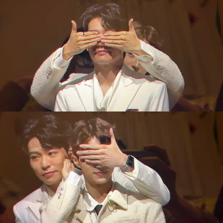 挑選現場粉絲上台的兩人萌萌的