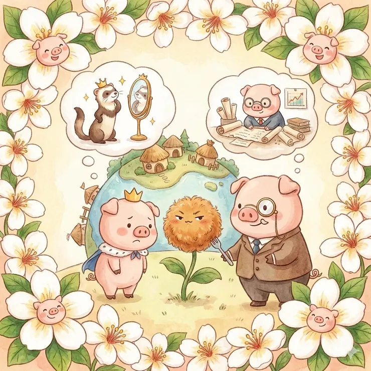 AI製圖:美豬王vs肉鬆花