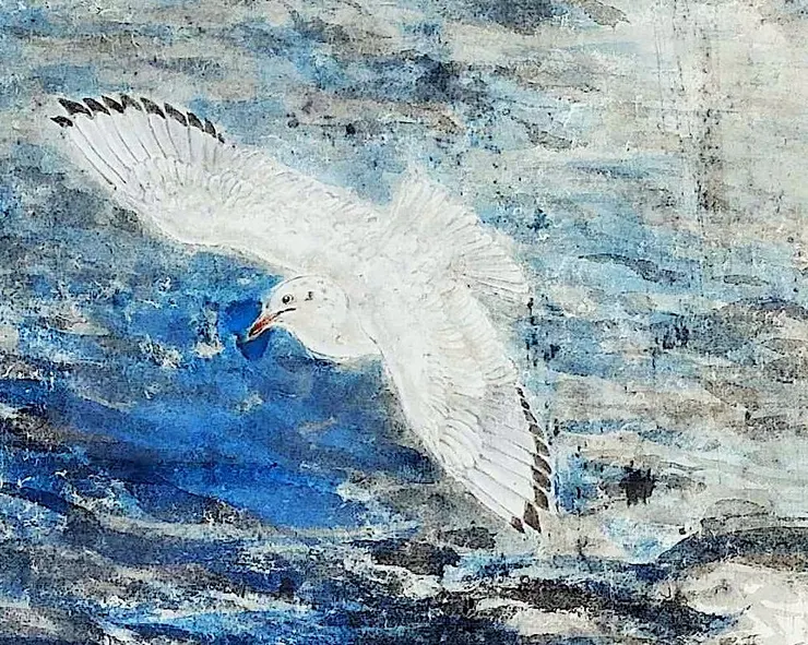 〈海上暴雨〉局部-海鷗