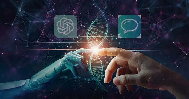 截圖來源:by Placidplace from Pixabay;OpenAI - OpenAI Logo.svg., 公有領域, Wikipedia;Voice Control for ChatGPT