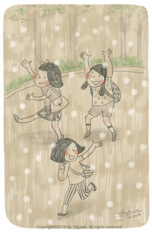 木棉飄下的那一刻(鉛筆+電繪)