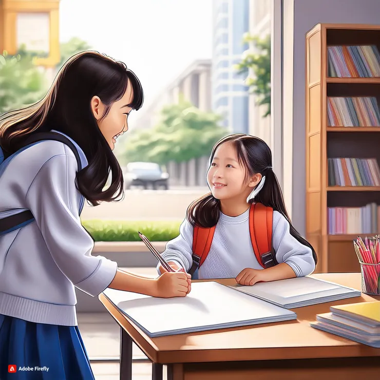 來上學才能遇到重要「他人」 (小昕咒語Adobe繪圖)