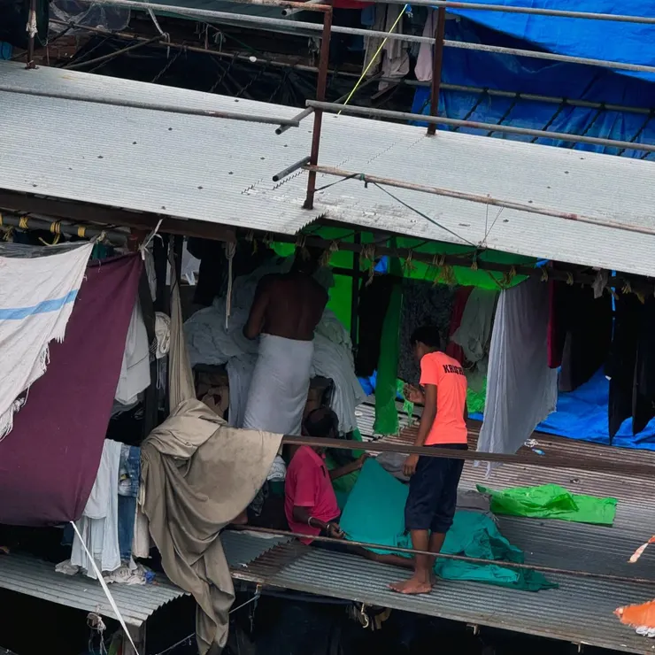 孟買千人洗衣場二樓一隅