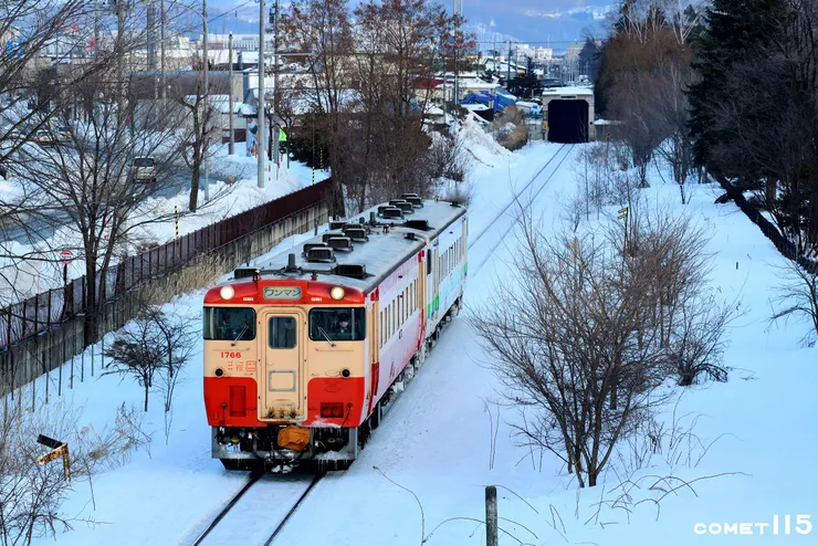 國鐵色列車駛出石北本線唯一的地下化路段（座標：43.803840,143.863854）