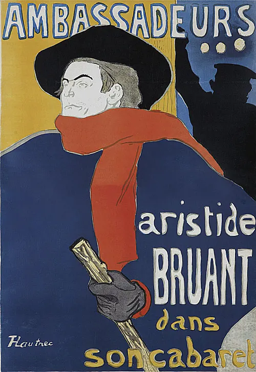 Henri de Toulouse Lautrec, Ambassadeurs：Aristide Bruant, 1892年 Private Collection