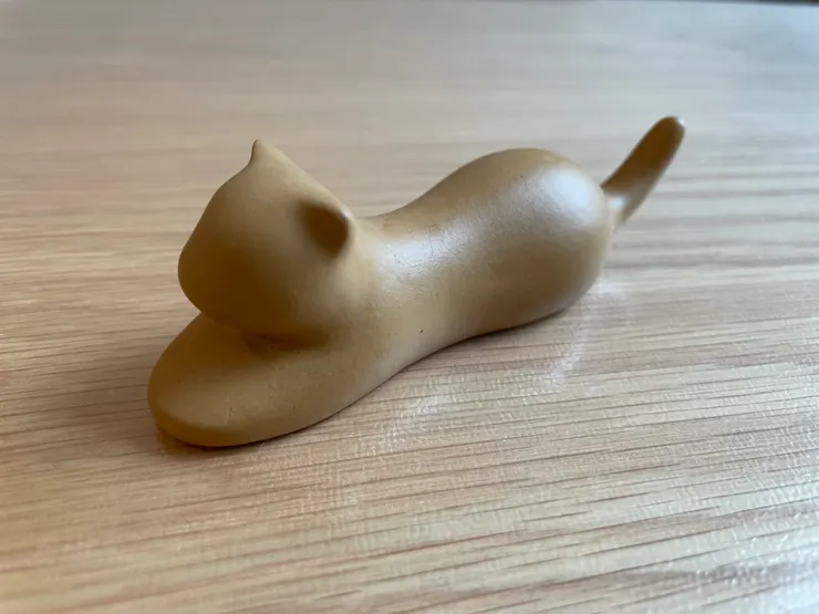 段泥小貓是茶席的重要角色。（作者拍攝）