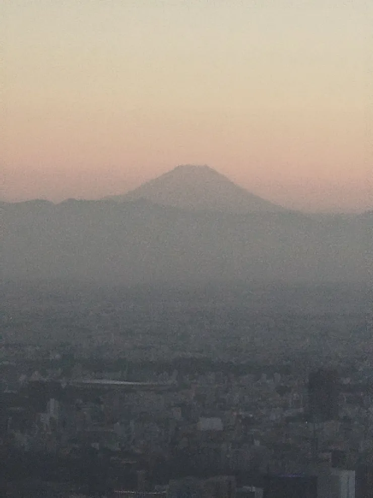 縱使玻璃霧化，依然不減富士山的丰采