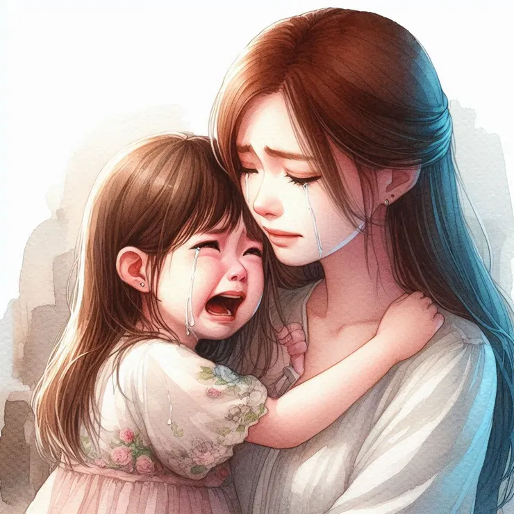 我緊緊地依偎在母親懷裡