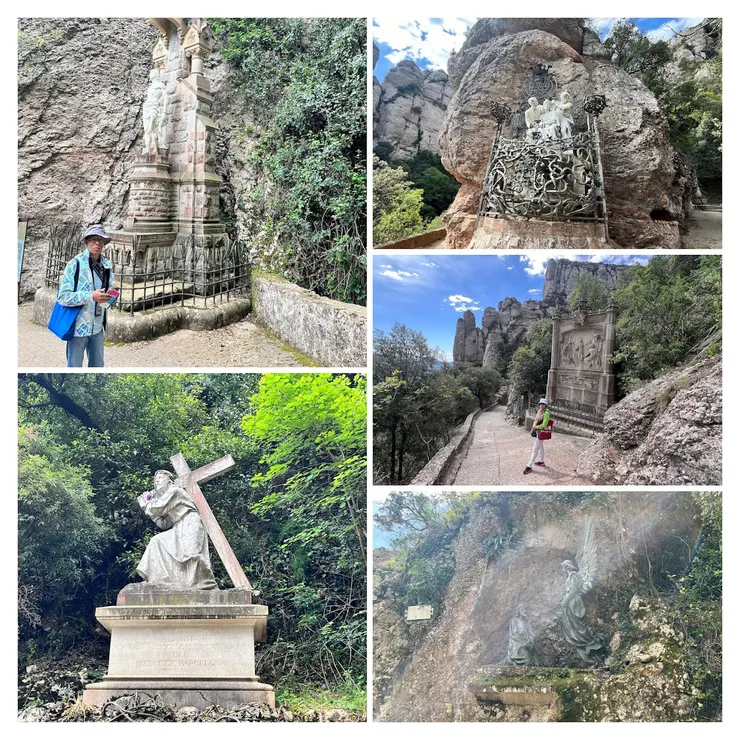 途中設有十多座宗教雕塑與藝術裝置