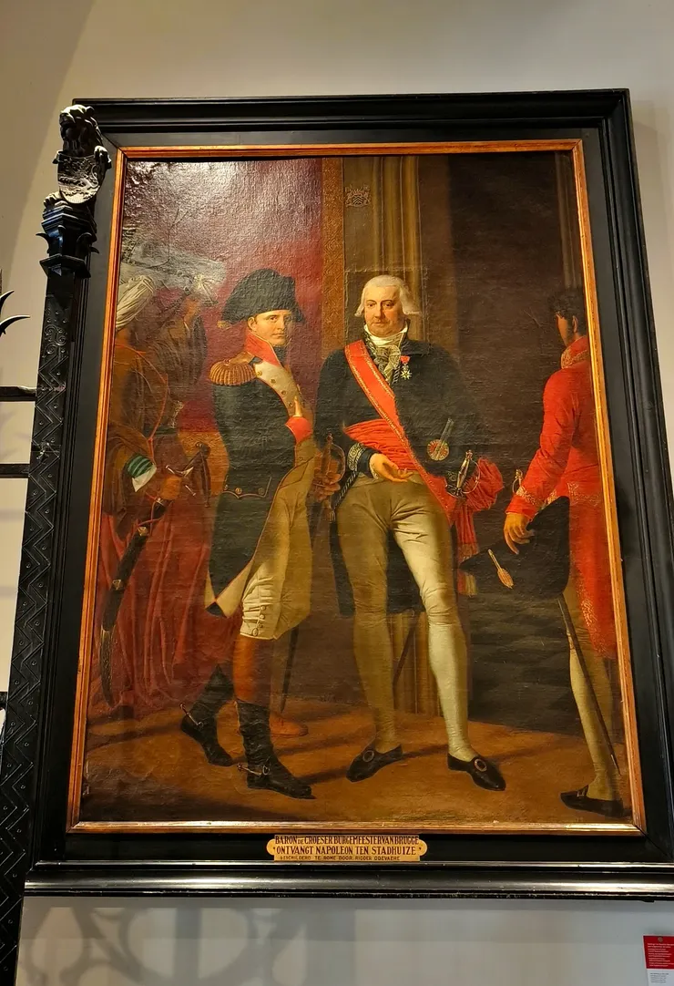 市政廳內的這幅畫描繪了拿破崙的造訪,時為1803年,接待他的是德克羅澤市長。】