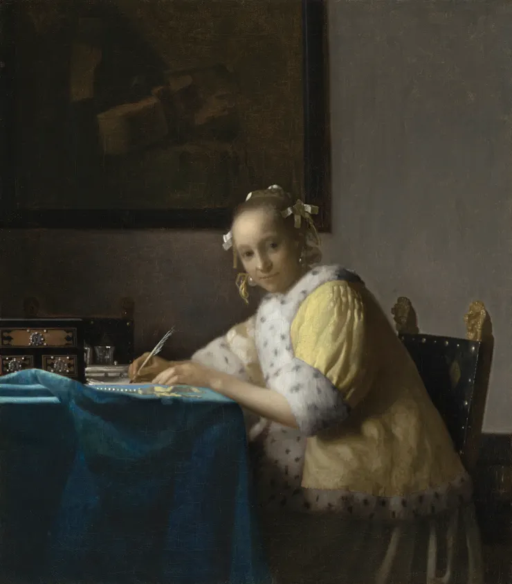 圖二：1665, A Lady Writing, 45 x 39.9 cm, National Gallery of Art, Washington DC