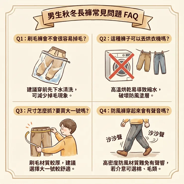 男生秋冬長褲常見問題FAQ
