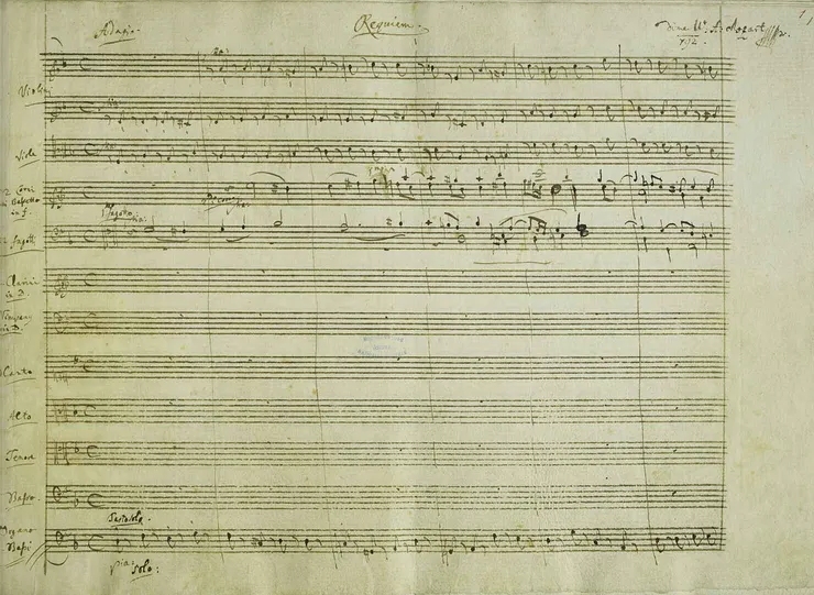 The first page of Mozart's autograph score