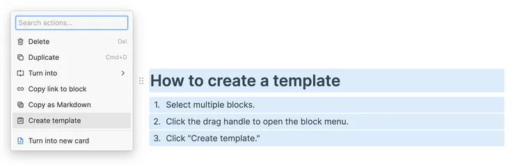 選單中有新增模版的選項