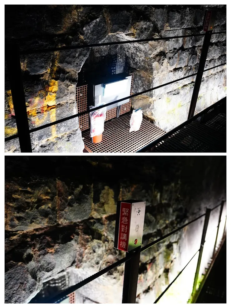 隧道的原避車洞繼續擔負安全任務， 設置緊急對講機和滅火器等設施。