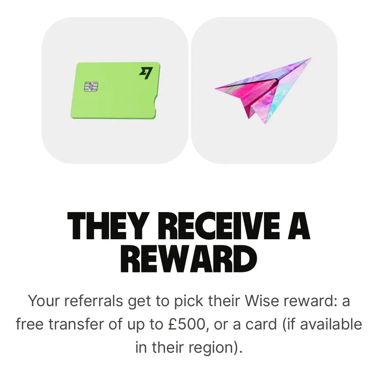 500英鎊免費轉賬或一張實體卡