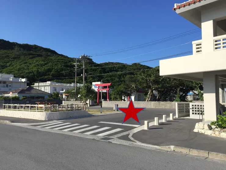 星星標示處，即為公車停靠地點│拍攝於公車站