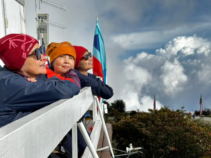 第一天上山後悠閒在山屋陽台觀景