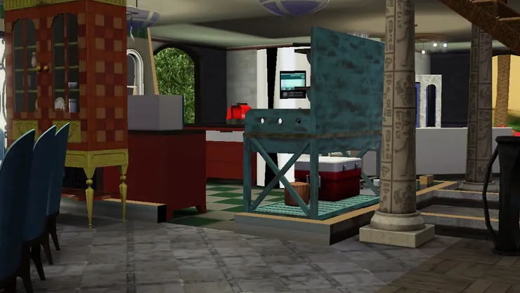 剝開了廚房的牆。