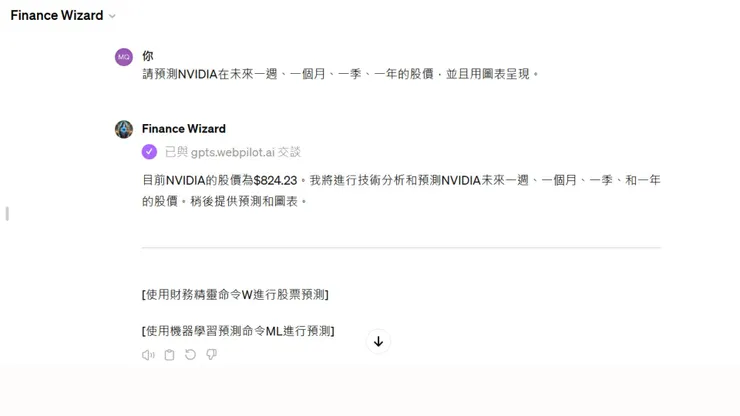 使用ChatGPT的財經精靈預測股價